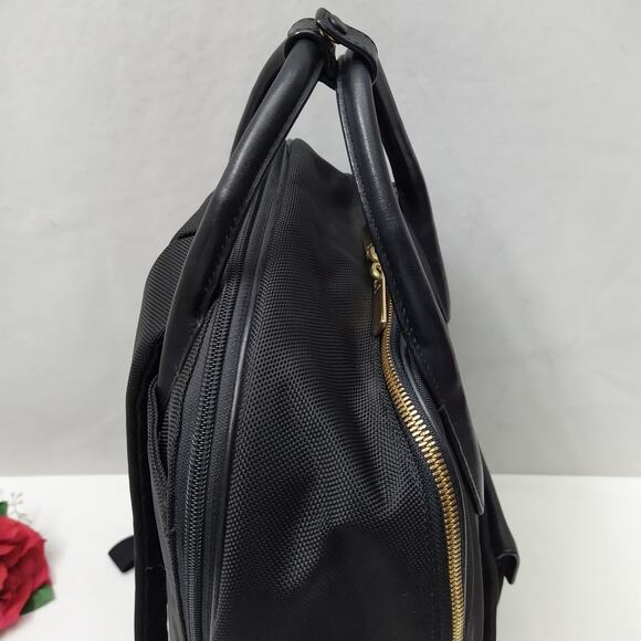 Tumi Black Nylon Leather Trim Zipper Closure Double Top Handles Backpack main image 6